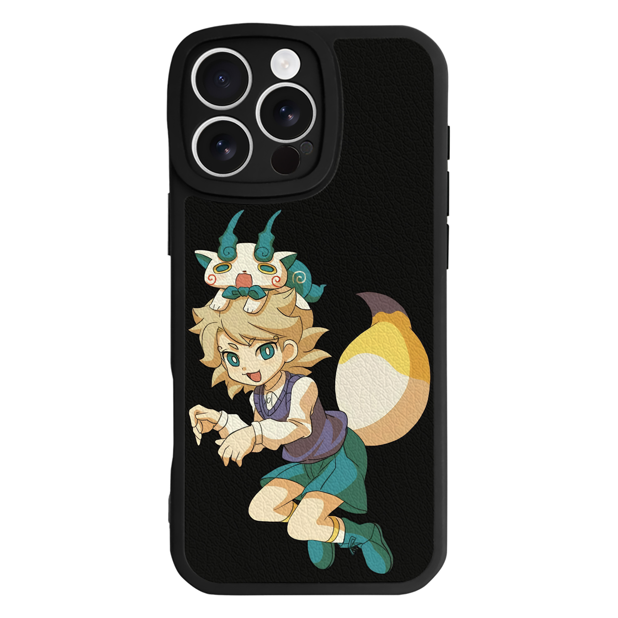 （画像用） 妖怪ウォッチ Yo-kai Watch 【iPhone 16シリーズ対応】シリコンスマホケース（レザー調） 材質：シリコン